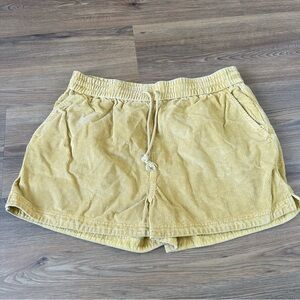 Faherty Corduroy Drawstring Shorts Gold Yellow Womens XL Nataly Pull On Beach 3”